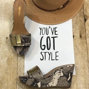 On Sale‼️Nine West Snake Skin Wedge Sandals